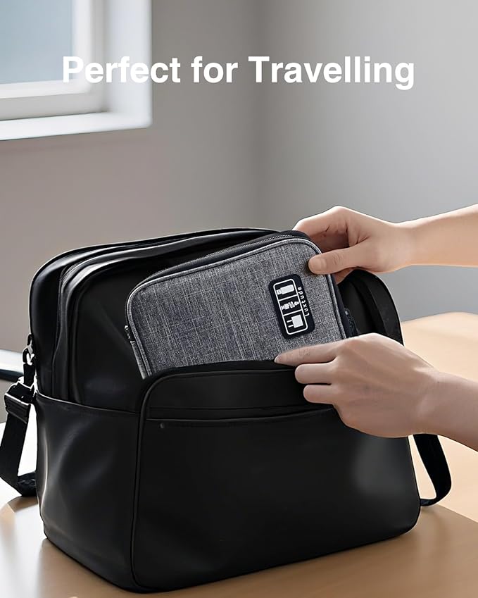 Luxtude Travel Cord Organizer Case, Electronic Organizer Travel Case Large, Cable Organizers Bag, Tech Bag for Cable Storage/Cord Storage/iPad Pro(up to 11")/Wall Charger/Electronics