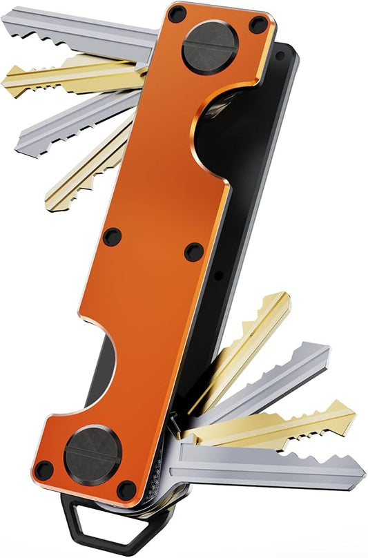 Key Organizer Key Holder Compact Key Case Minimalist Metal Key Chain Key Holder for Keychain Secures 8-10 Keys EDC
