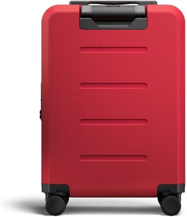 D_b_ Ramverk Carry-On 21 Inch Hardside Luggage, Compact Suitcase with Silent 360 Spinner Wheels, TSA Lock, Interior Laptop Compartment and Two Zipper Dividers, Red