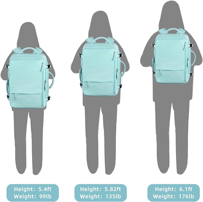 Travel Backpack for Women, Large Carry On Backpack for Travel, Waterproof Backpack Personal Item, Backpack for Women, laptop backpack 17.3 inch, College Bag Casual Daypack, Mint Green