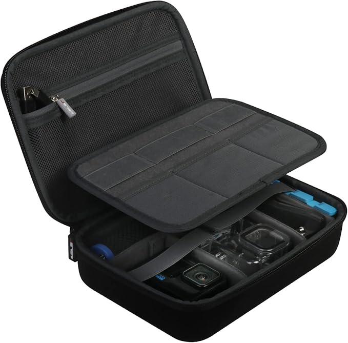 JSVER Hard Case for GoPro Cameras Carrying Case For Gopro Hero 13/12/11/10/9/8/7/AKASO EK7000/AKASO Brave 4 4K /Brave 7 LE/Brave 8/AKASO V50X /insta360 and Other Action Cameras