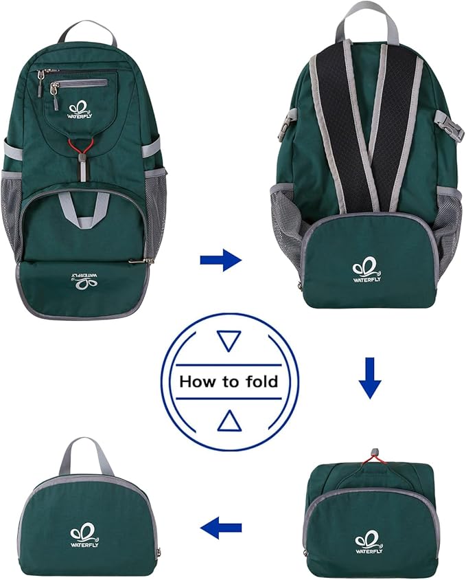 WATERFLY Small Lightweight Packable Backpack: 20l Ultra Light Foldable Travel Hiking Camping Daypack Day Pack for Man Woman
