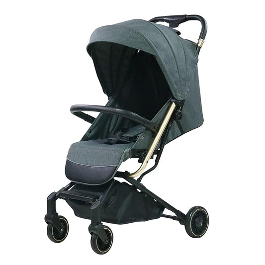Lightweight Baby Stroller,Ultra Compact & Airplane-Friendly Travel Stroller, One-Handed Folding for Toddler, Only 13lbs,with Sleep Shade, Oversize Basket (Gray)