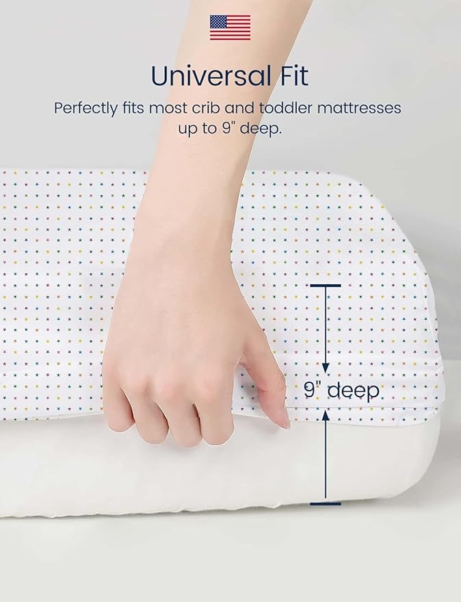 TotAha Premium Stretchy Crib Sheets (2-Pack)-Hypoallergenic, Silky Comfort, Buttery Soft, Calming Effect, All-Season Jersey-Knit Sheets, 9'' Extra Deep Pocket, Forest Bear & Cute Deer