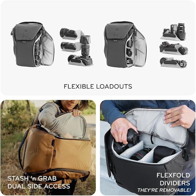 Peak Design Everyday Backpack V3 20L, Kelp, MagLatch Top, Dual Side Access, FlexFold Dividers, Fits 15" Laptop, For Camera Carry, Daily Commutes or Travel, Versatile Backpack for Men and Women