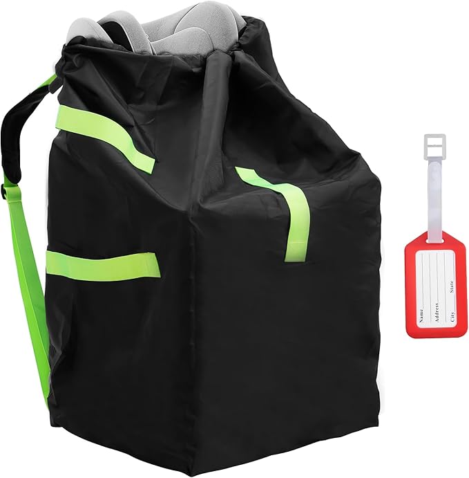 Waterproof Car Seat Travel Bag, Suitable for Airplane and Air Travel, Durable Cushioned Backpack Design, Suitable for Strollers, Height Increasing Seats, Convertible Seats, with 1 Luggage Tag