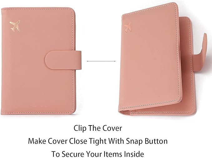 Melsbrinna Premium Leather Passport Holder Covers Case, Waterproof Rfid Blocking Travel Wallet Passport Holder with Pen Holder, Cute Passport Book for Women/Men