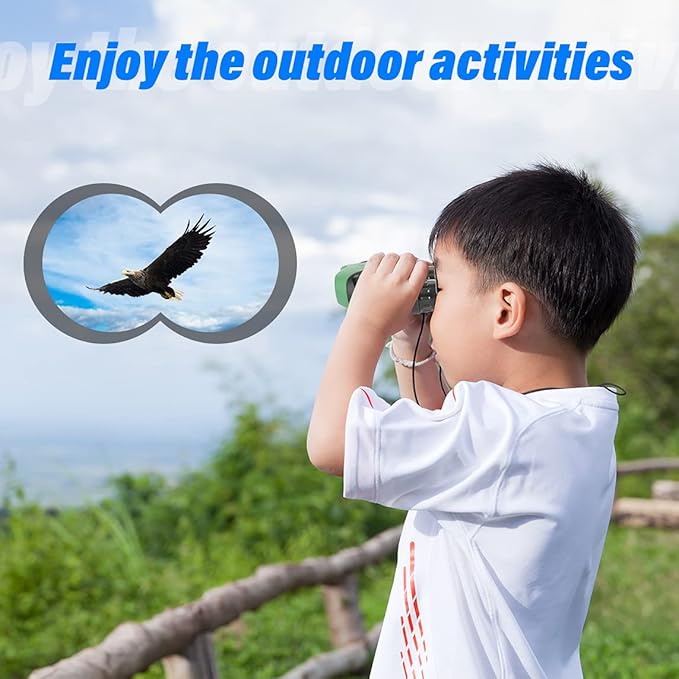 Easter Gifts for 3-12 Years Old Boys, VNVDFLM Compact 8x21 Shock Proof Green Binoculars for Bird Watching Kids Telescope for Teens Toys for 5-10 Years Old Girls (Green)