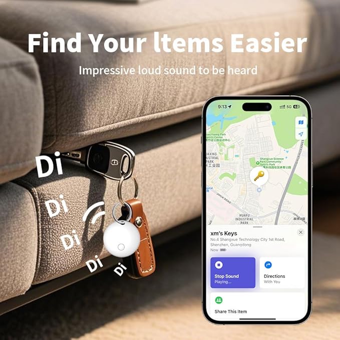 Smart Tag Tracker Works with Apple Find My, IP65 Waterproof and Replaceable Battery, Bluetooth Tracker Item Locator for Key Pet Wallet Backpack Luggage, 1 Pack, White (Not for Android or Huawei)