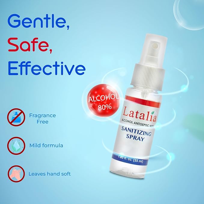 Hand Sanitizer Spray - Pack of 12 Unscented Spray Hand Sanitizer for Hands (1.85 fl. oz & 55ml)