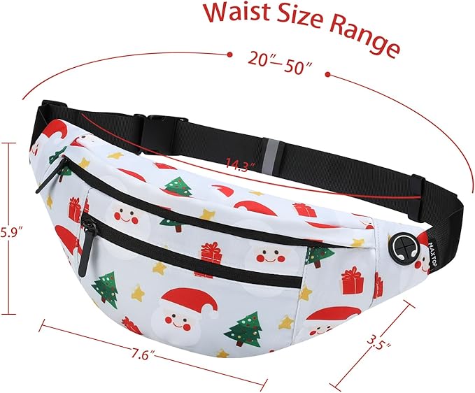 MAXTOP Large Crossbody Fanny Pack with 4-Zipper Pockets,Gifts for Enjoy Sports Festival Workout Traveling Running Casual Hands-Free Wallets Waist Pack Phone Bag Carrying All Phones