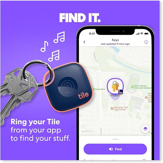 Tile by Life360 Mate - Bluetooth Tracker, Keys Finder and Item Locator for Keys, Bags and More. Phone Finder. Both iOS and Android Compatible. 1-Pack (White)