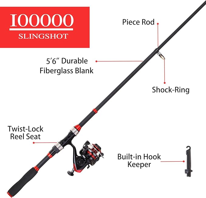 I00000 Fishing Rod and Reel Combos with Fiberglass Telescopic Fishing Pole - Spinning Reel Fishing Carrier Bag, Freshwater and Saltwater Fishing Rod Kit,Travel Fishing Kit for Bass Trout