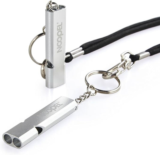 Noopel Emergency Whistles Lifeguard Safety Whistle with Lanyard and Keychain for Outdoor Camping Hiking Boating Backpacking Fishing Kayak Kids Rescue Signaling Loud Survival Whistle
