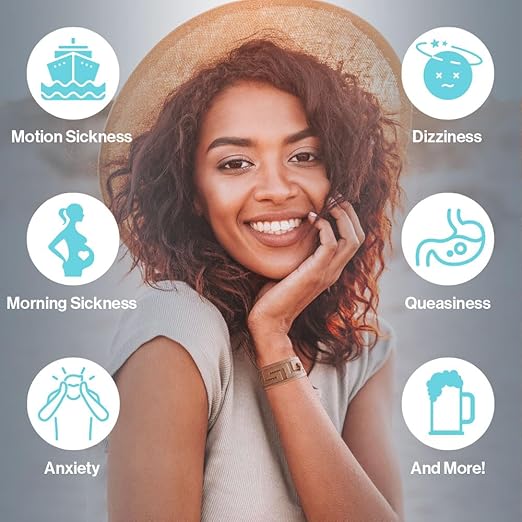 Acupressure Relief Band - Ana Duo (Medium) - Motion Sickness Bands and Nausea Relief for Pregnant Women | Travel, Pregnancy, Cruise