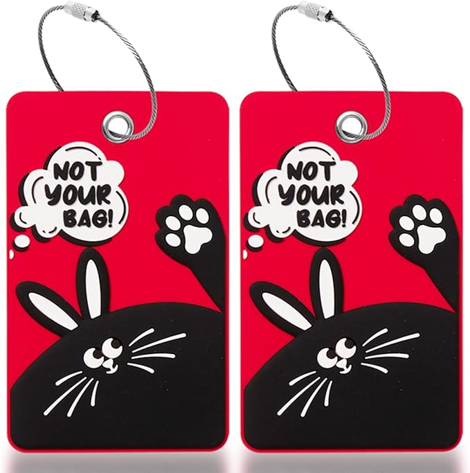 2PCS 2303 Bright Silicone Luggage tag (Red)