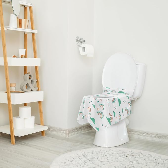 Blissful Diary 30 Pcs Toilet Seat Covers Disposable for Toddlers & Adults, Extra Large Waterproof, Portable Package for Travel, Kids Potty Training