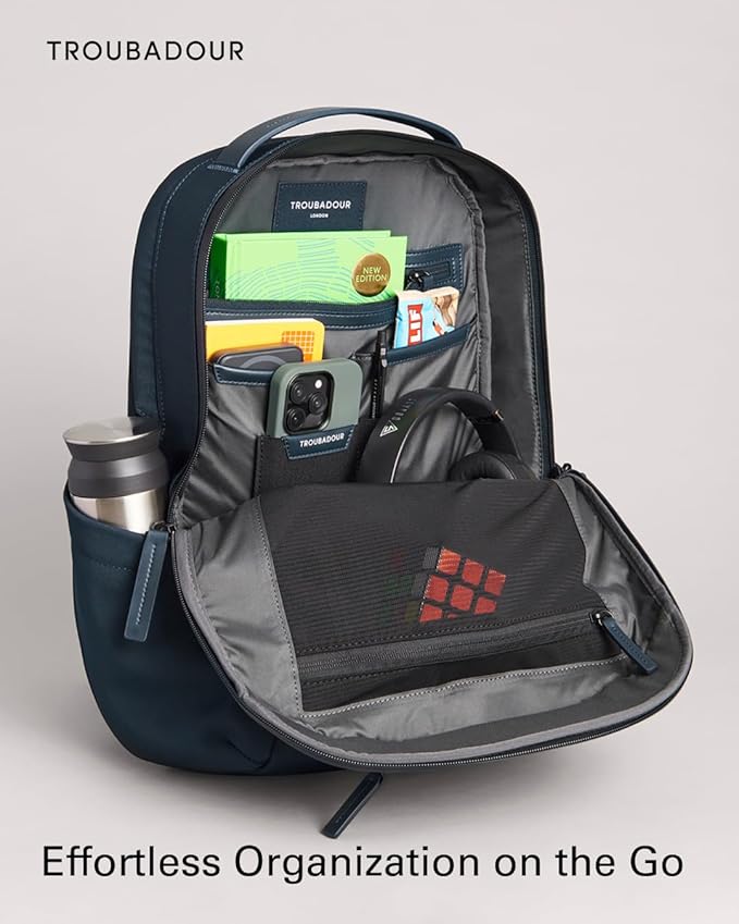 Troubadour Apex Backpack 3.0-25L Premium Laptop Backpack - Ergonomic & Water Resistant - Designed for Work and Travel - Navy