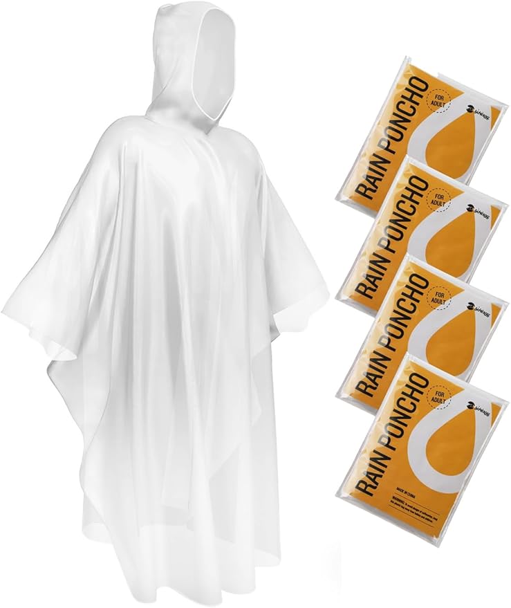 SaphiRose Disposable Rain Ponchos Emergency Clear Poncho