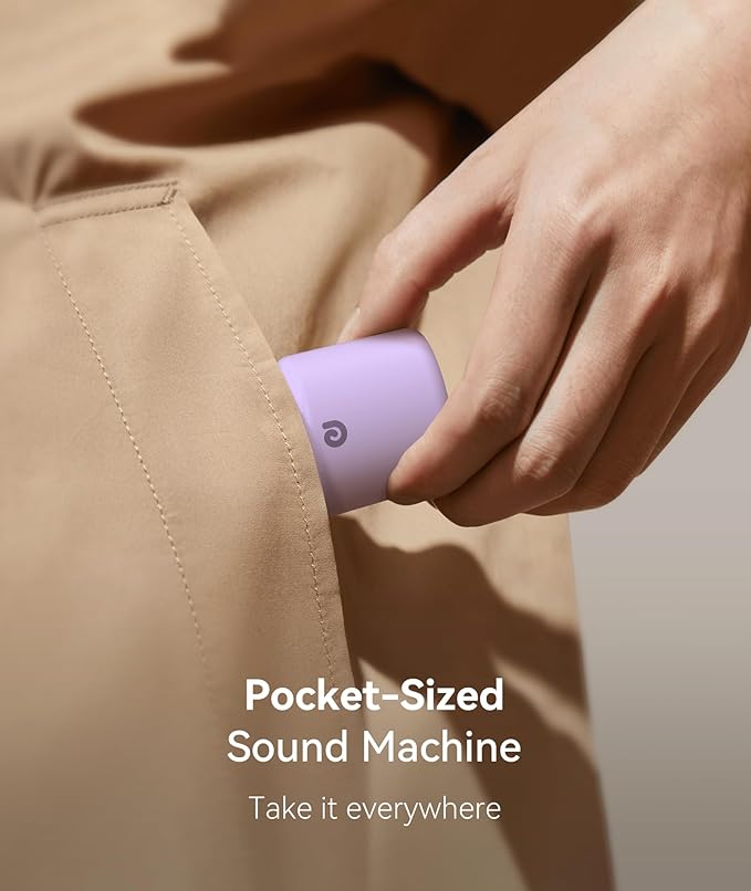 Dreamegg Portable White Noise Machine - Travel Sound Machine for Sleep, Features Powerful Battery, Egg-Sized, 16 Nature Sounds, Timer, Sound Machine for Baby Adults Office Privacy Home Gift (Purple)