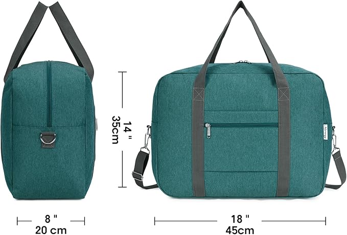 For Spirit Airlines Personal Item Bag 18x14x8 Foldable Travel Duffel Bag Tote Duffle Carry on Luggage for Women and Men 30L (Teal)