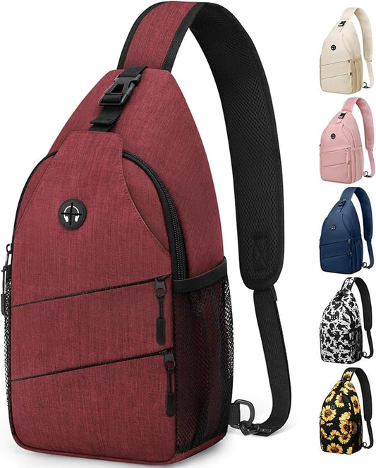 Crossbody Bags for Women Men Trendy Sling Bag Bakpack Casual Chest Bag with Convertible Shoulder Strap