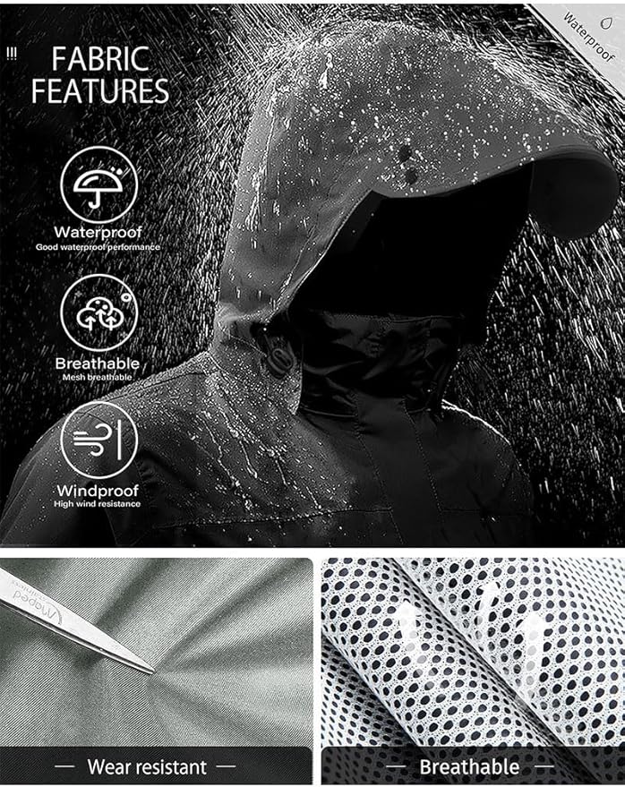 iCreek Rain Suit Waterproof Jacket with Pants 2 Pieces Breathable Lightweight Packable Raincoat with Hooded Rain Gear Unisex