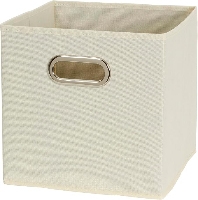 Household Essentials 82-1 Foldable Fabric Storage Bins |Cubby Cubes with Handles | Natural (Pack of 36)
