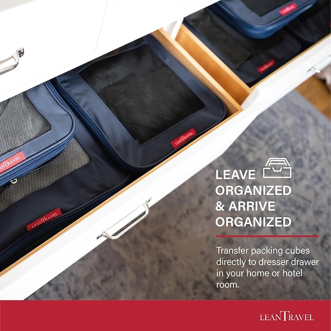 Compression Packing Cubes for Travel Organizers with Double Zipper, LeanTravel