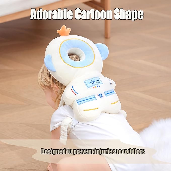 Feidoog Baby Head Protector Cushion Backpack with 3 Knee Pads for Walking & Crawling,Astronauts