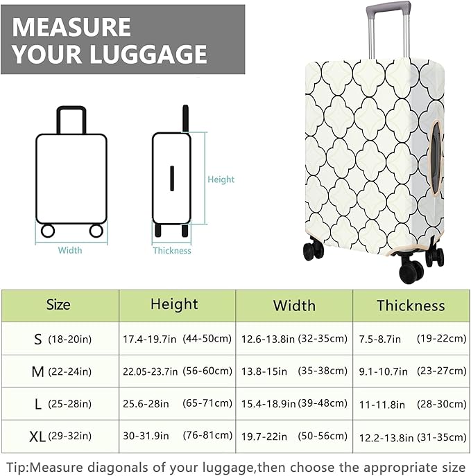 Travel Luggage Cover Suitcase Protector Fits 18-32 Inch Wheel Covers PatternedTravel Related Items Flower Luggage Protector Elastic M