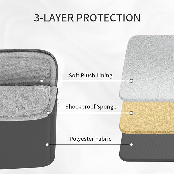RAINYEAR Laptop Sleeve Case with Front Pocket, 13.3 Inch Protective Portable Case Briefcase Laptop Bag Cover Compatible with MacBook Air/Pro 13-13.3 inch, MacBook Pro/Max 14 inch, Gray