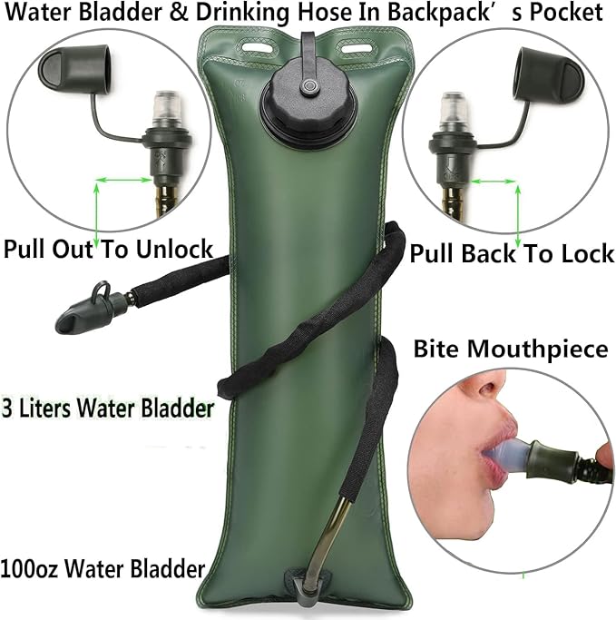 ATBP Running Hydration Vest Pack Tactical 3L Water Bladder Backpack Bag for Cycling Marathon Hiking Daypack Men & Women