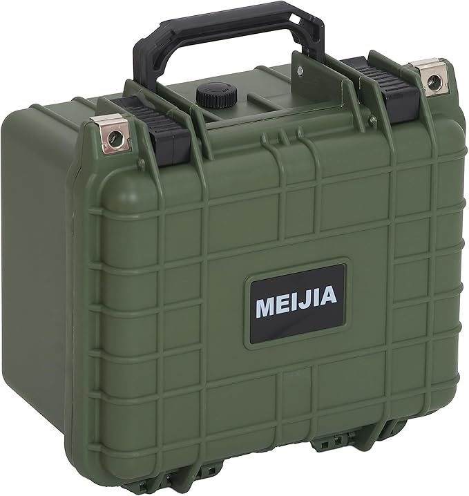 MEIJIA Portable All Weather IP67 Waterproof Camera Case,hard case with Customizable Fit Foam,Fit Use of Drones,Camera,Equipments,10.62 x9.68x6.87inches(Green)
