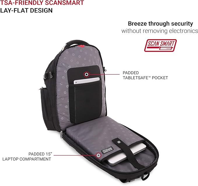 SwissGear 5709 Scansmart Backpack, Black, Large