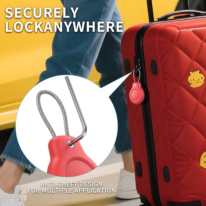 for AirTag Holder Waterproof Case with Keychain, Hidden Air Tags-4 Pack for Apple Air Tag Holder with Wire Cable Lock Key Ring Chain Air Tagholder Accessories for GPS Item Tracker Kids,Keys,Luggage
