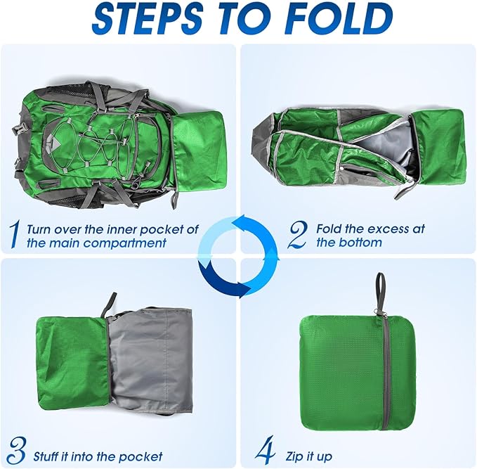 IGOLUMON Hiking Backpack 40L Packable Lightweight Camping Backpack Men Women Waterproof Hiking Daypack Outdoor Travel Daypack
