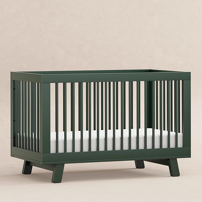 Babyletto Hudson 3-in-1 Convertible Baby Crib with Toddler Bed & Daybed Conversion - Strong, Durable, and Easy to Assemble - GREENGUARD Gold Certified w/ 4 Adjustable Mattress Heights - Forest Green