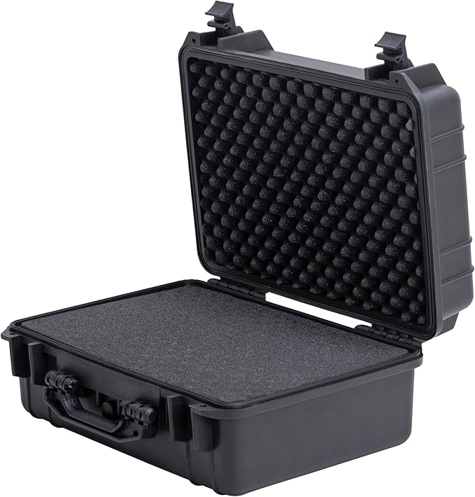MEIJIA Portable All Weather Waterproof Camera Case with Customized Fit Foam,Fit Use of Drones,Camera,Equipments,Pistols,Elegant Black(18.3 ”x14.57”x8.66”)