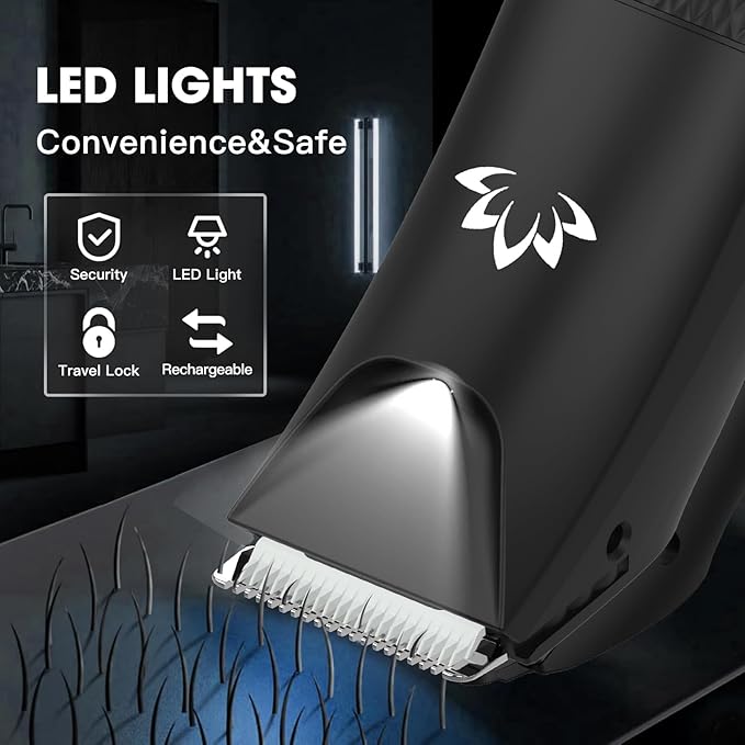 RESUXI Manscape Ball Trimmer for Men,Body& Pubic Hair Trimmer and Groin Hair Shaver, Bikini Trimmer Women,Smooth Shaving, Lightweight with Travel Lock, IPX7 Waterproof Wet/Dry Shaving, LED Display