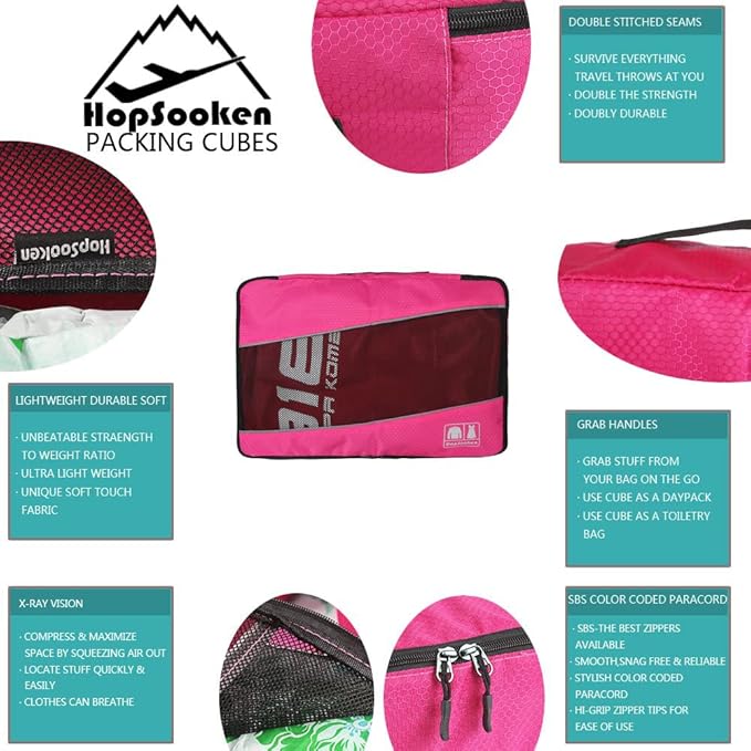 5 Set Packing Cubes for Travel Large Suitcase Luggage Organizer Bags Travel Accessories Vacation 4 Cubes 1 Laundry Pouch Bag
