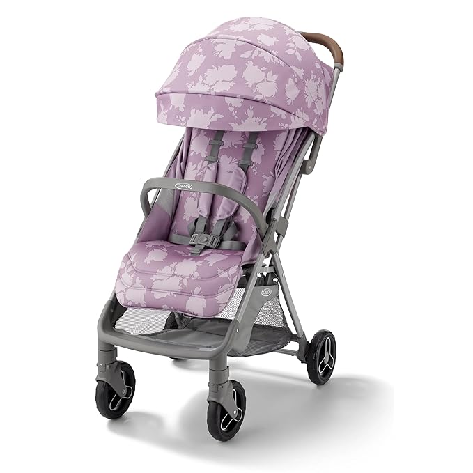Graco Ready2Jet Compact Stroller – Overhead Friendly Compact Travel Stroller with Automatic Fold, Lilac Mod