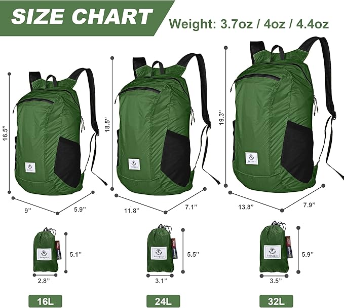 4Monster Hiking Daypack,Water Resistant Lightweight Packable Backpack for Travel Camping Outdoor