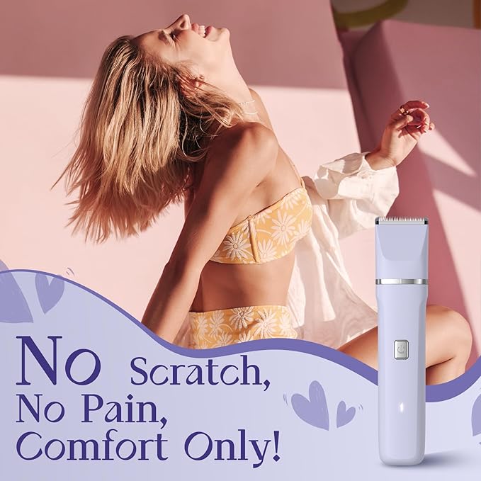Electric Razors for Women - Wet/Dry Womens Electric Shaver for Bikini/Pubic Hair/Face/Legs/Intimate Area, epilators Hair Removal with Dock Charging, Christmas Gifts & Stocking Stuffers (Purple)