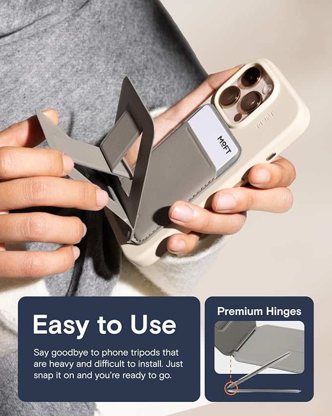 MOFT Phone Tripod Wallet for iPhone, Mulit-Angles, Lightweight & Portable Phone Stand, MOVAS Vegan Leather Magnetic Wallet, Strong Magnets, NFC Card Holder,Travel Essential, Sunrise (with Card Slot)