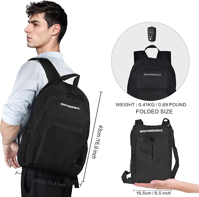 35L Foldable Waterproof Backpack For Outdoor Sports Travel Inside Wet Clothes Compartment Packable For Multiple