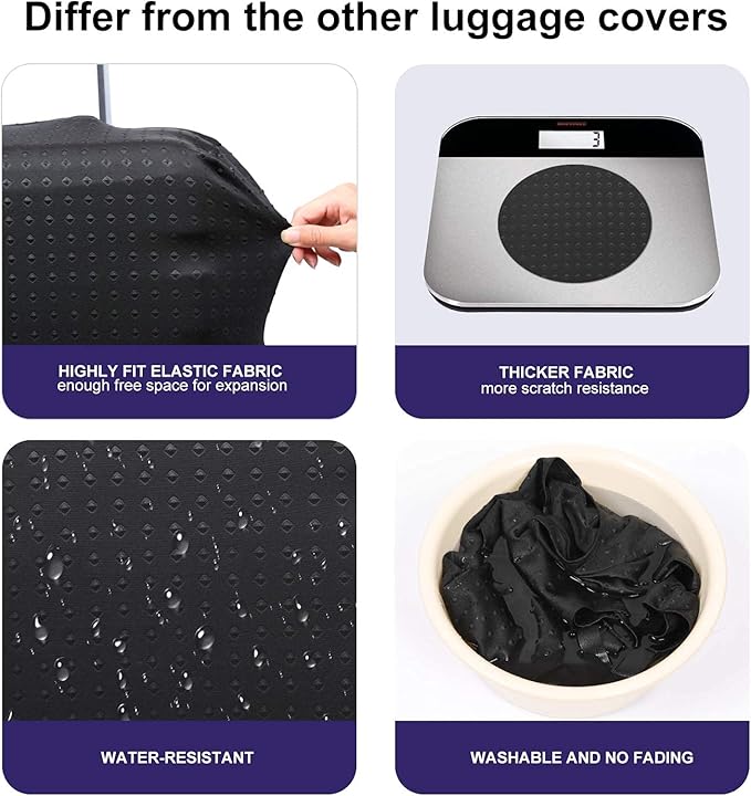 7-Mi Travel Luggage Cover Protector, Washable Suitcase Protector Anti-scratch Spandex Baggage Covers Fits 23-25 Inch Luggage