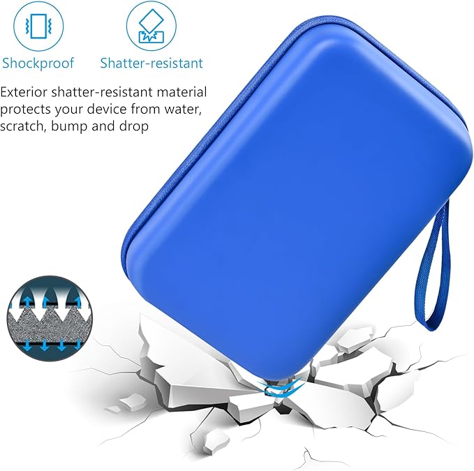 ProCase Hard Travel Electronic Organizer Case for MacBook Power Adapter Chargers Cables Power Bank Apple Magic Mouse Apple Pencil USB Flash Disk SD Card Small Portable Accessories Bag