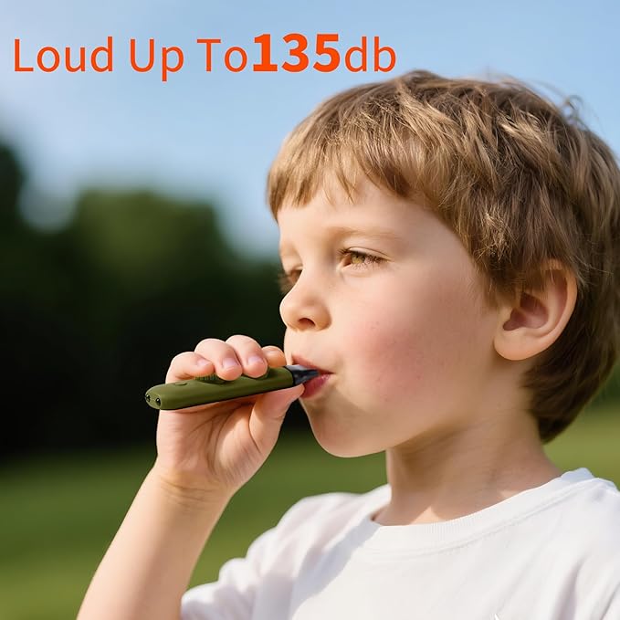 Multifunctional Survival Emergency Whistle for Kids with Compass Hiking Survival, Thermometer & Neck Lanyard | Emergency Safety Gear for Hiking, Camping, Kayaking, Boating, Climbing