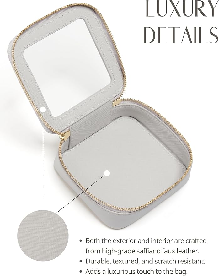 Popvibe Clear Makeup Bag Travel Cosmetic Case Transparent Toiletry Bag with Zipper, Portable Make Up Organizer Traveling Compact Car Bag for Essentials